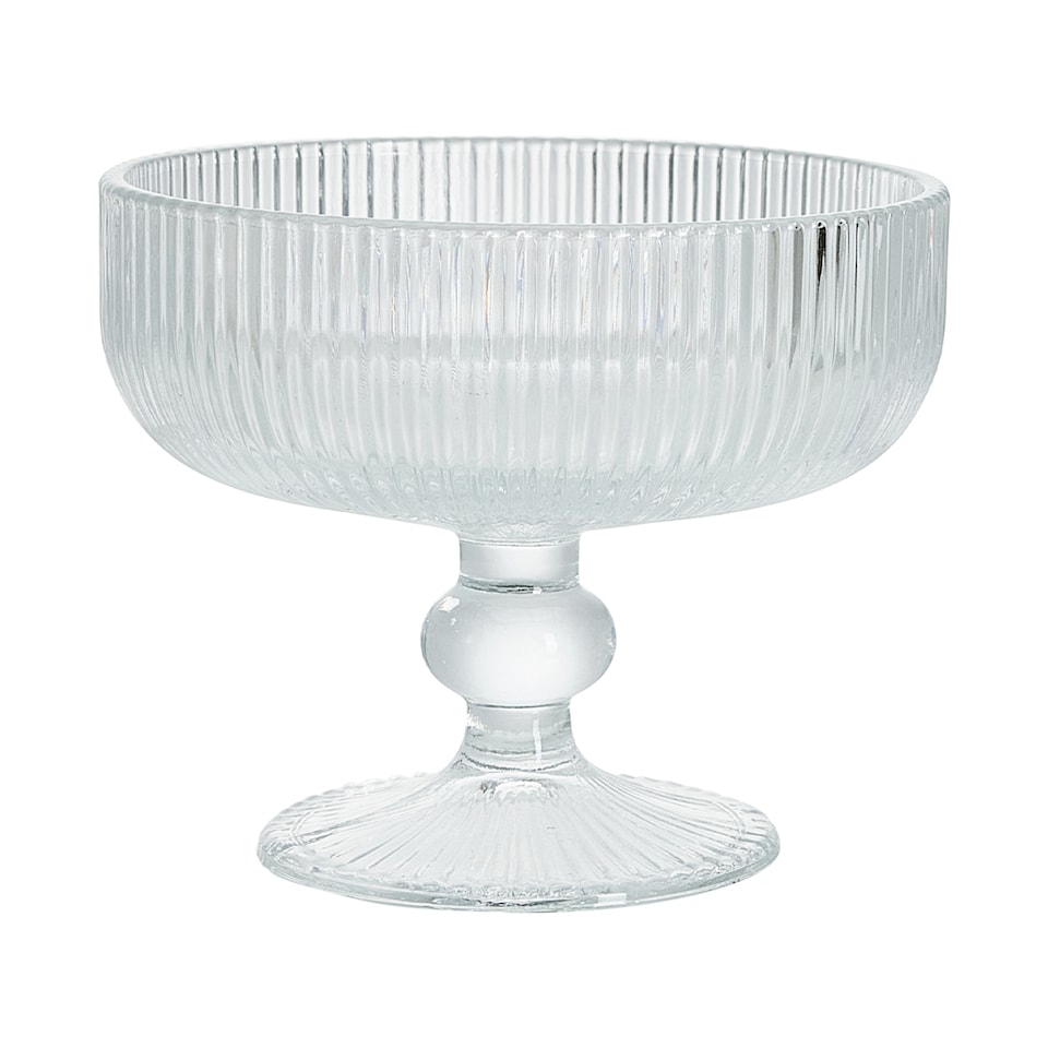 F&F Home Ribbed Glass Dessert Dish