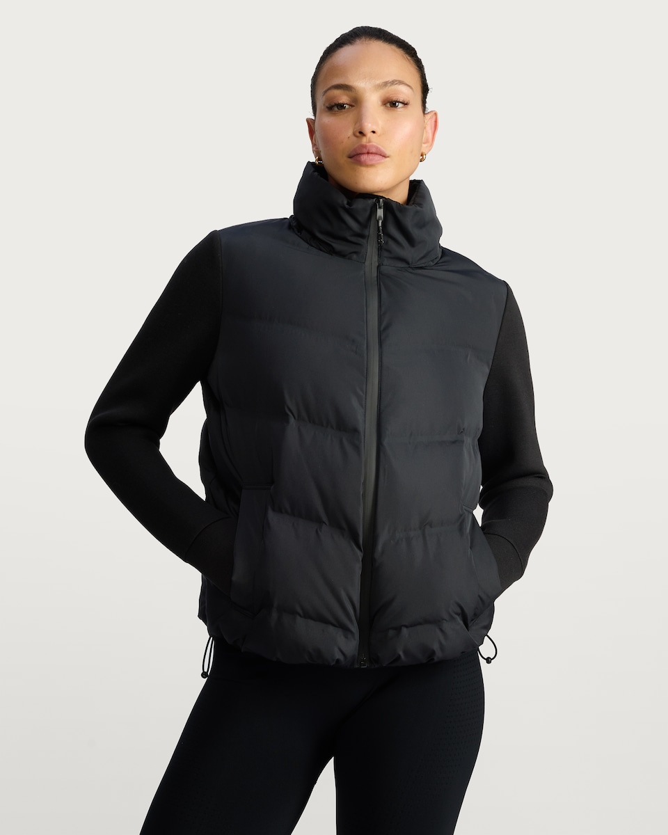 image 1 of F&F Contrast Sleeve Padded Jacket in Black