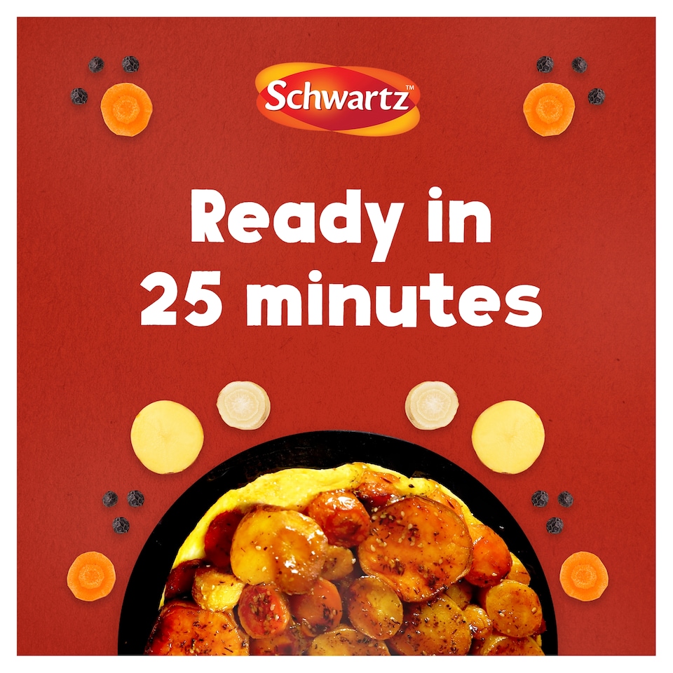 image 1 of Schwartz Sticky Glazed Root Vegetables 30G