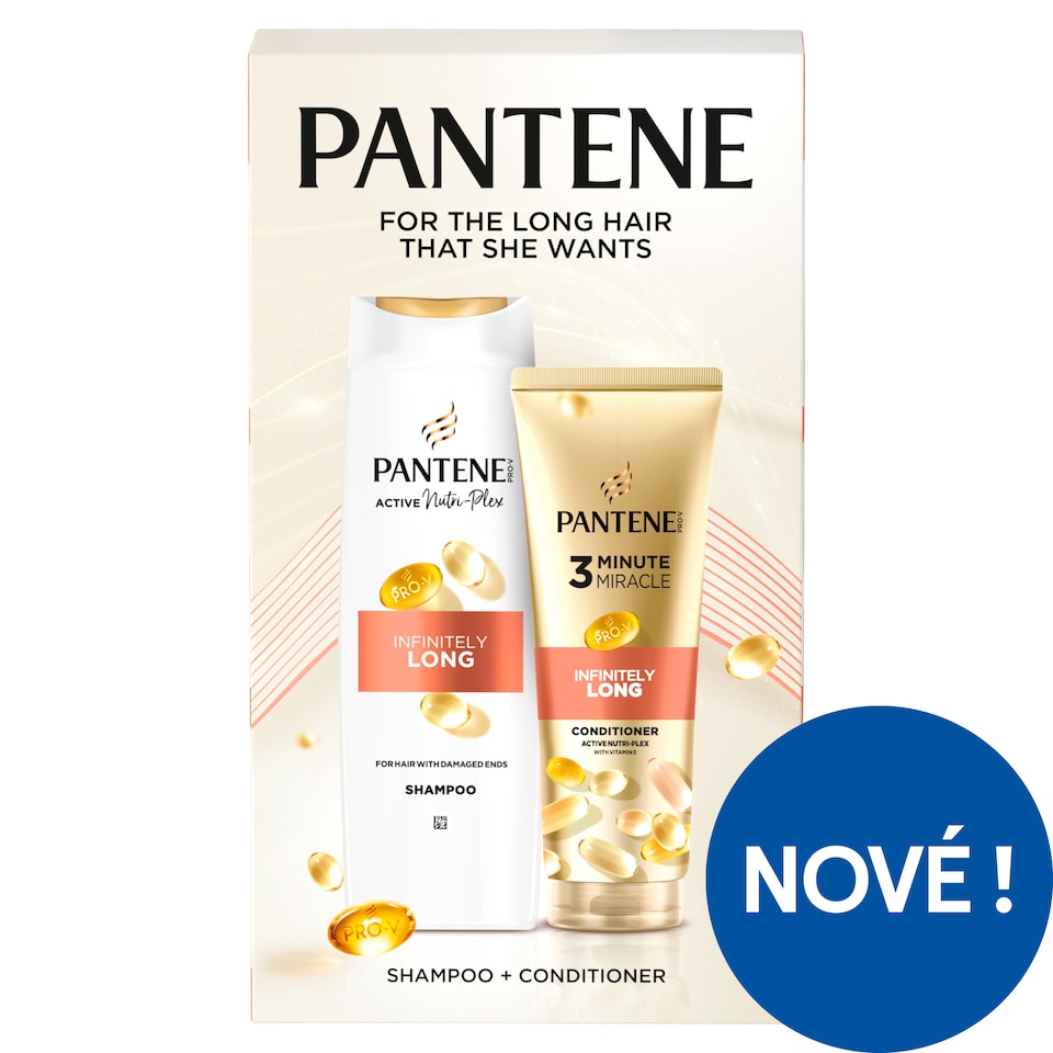 Sada produktů Pantene Infinitely Long: šampon a sérum