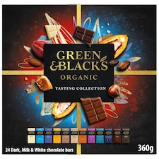GREEN & BLACK'S Organic Dark, Milk & White Collection 24X15g