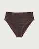 image 4 of F&F Metallic High Waisted Bikini Bottoms in Chocolate
