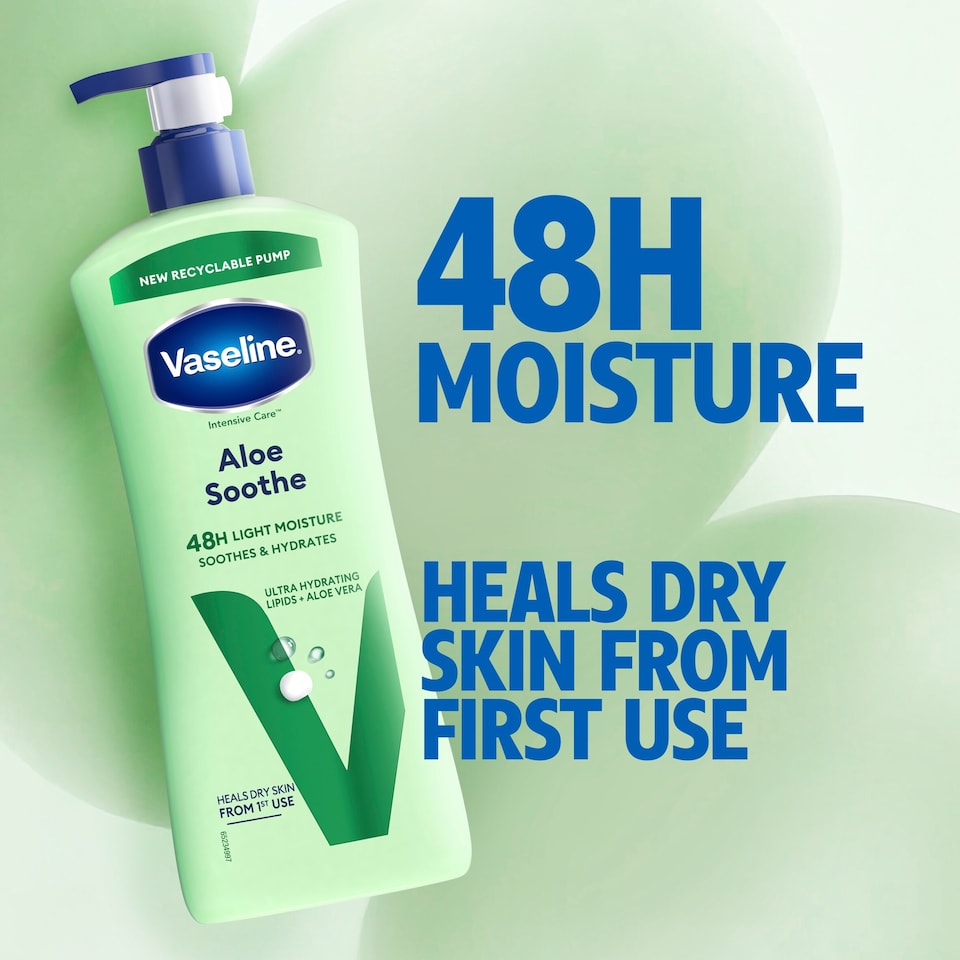 image 1 of  Vaseline Body Lotion Aloe Soothe Ultra Hydrating Lipids + Aloe vera 600ml
