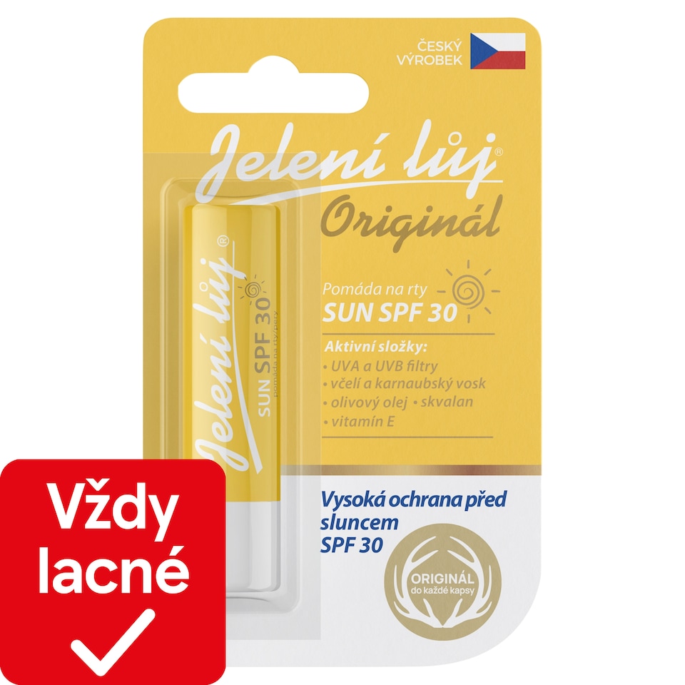 Jelení Lůj Originál Sun pomáda na pery SPF 30