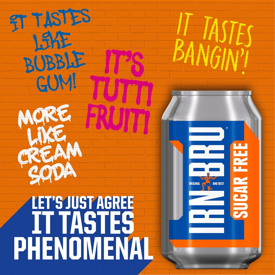 image 1 of Barr Sugar Free Irn-Bru 8 X 330 Ml Pack