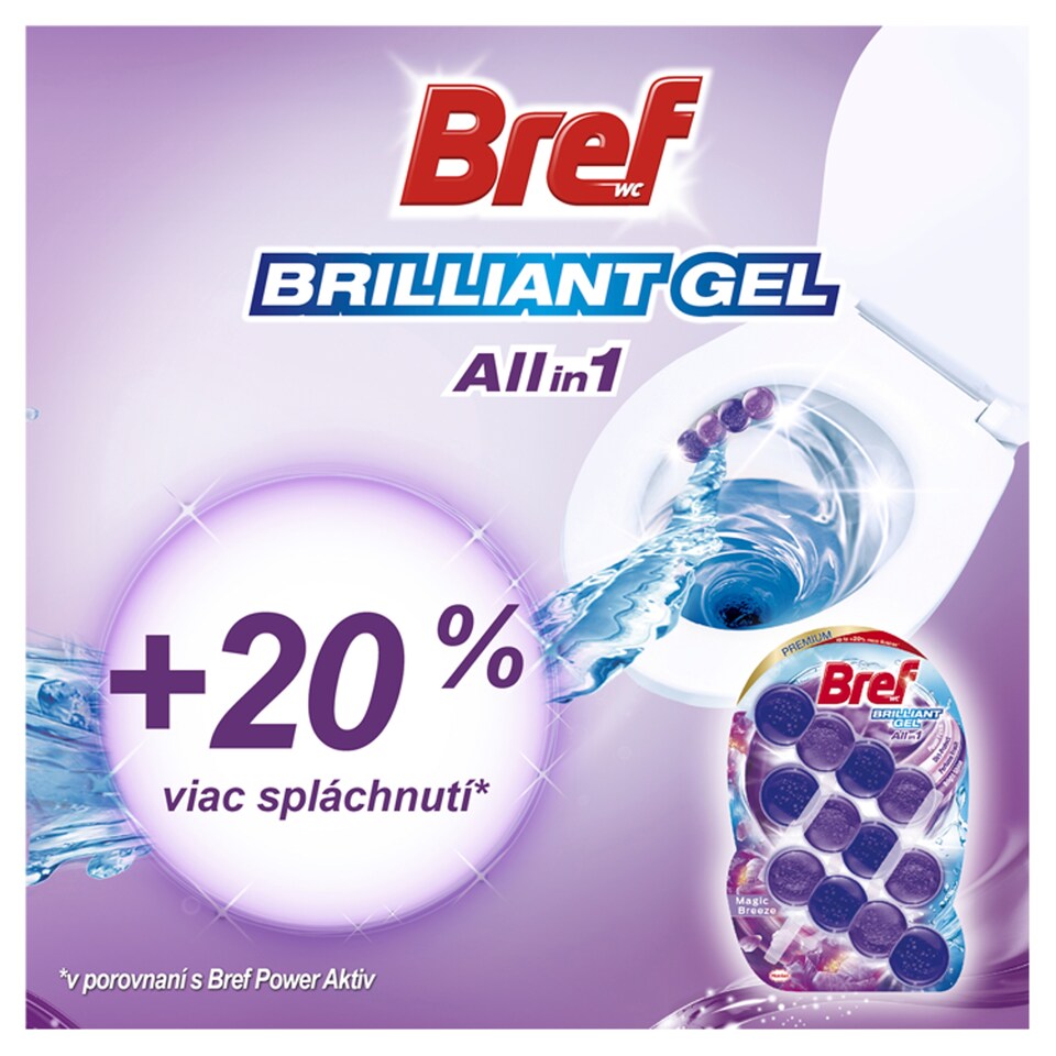 obrázok 1 z Bref Brilliant Gel All in 1 Magic Breeze WC blok 3 x 42 g