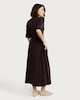image 4 of F&F Cotton Rich Shirred Waist Midi Dress in Brown