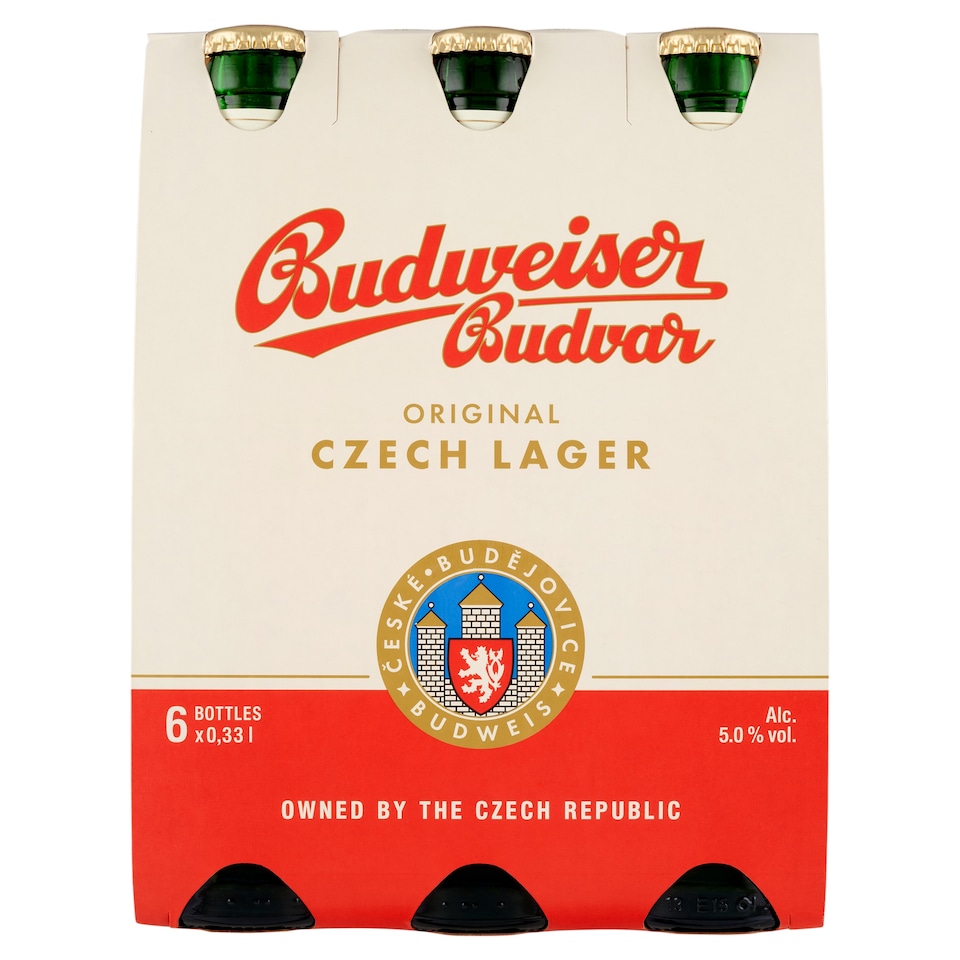 Obrázek 1 pro produkt Budweiser Budvar Original pivo ležák světlé 6 x 0,33l (1,98l)
