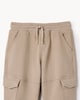 image 3 of F&F Boys Cotton Rich Cargo Joggers in Stone