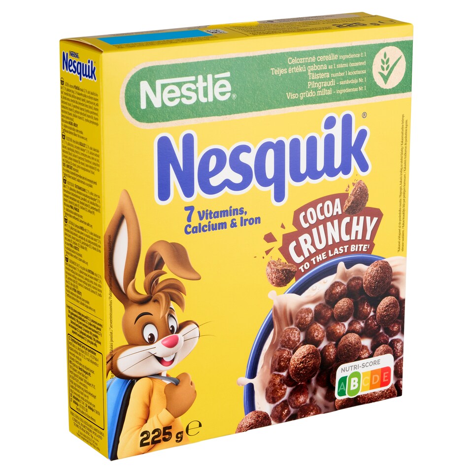 image 1 of Nesquik Cocoa Flavoured Crunchy Cereals with Vitamins and Minerals 225 g