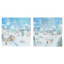 Tesco Luxury Ice Skating Scene Cards 10 Pack