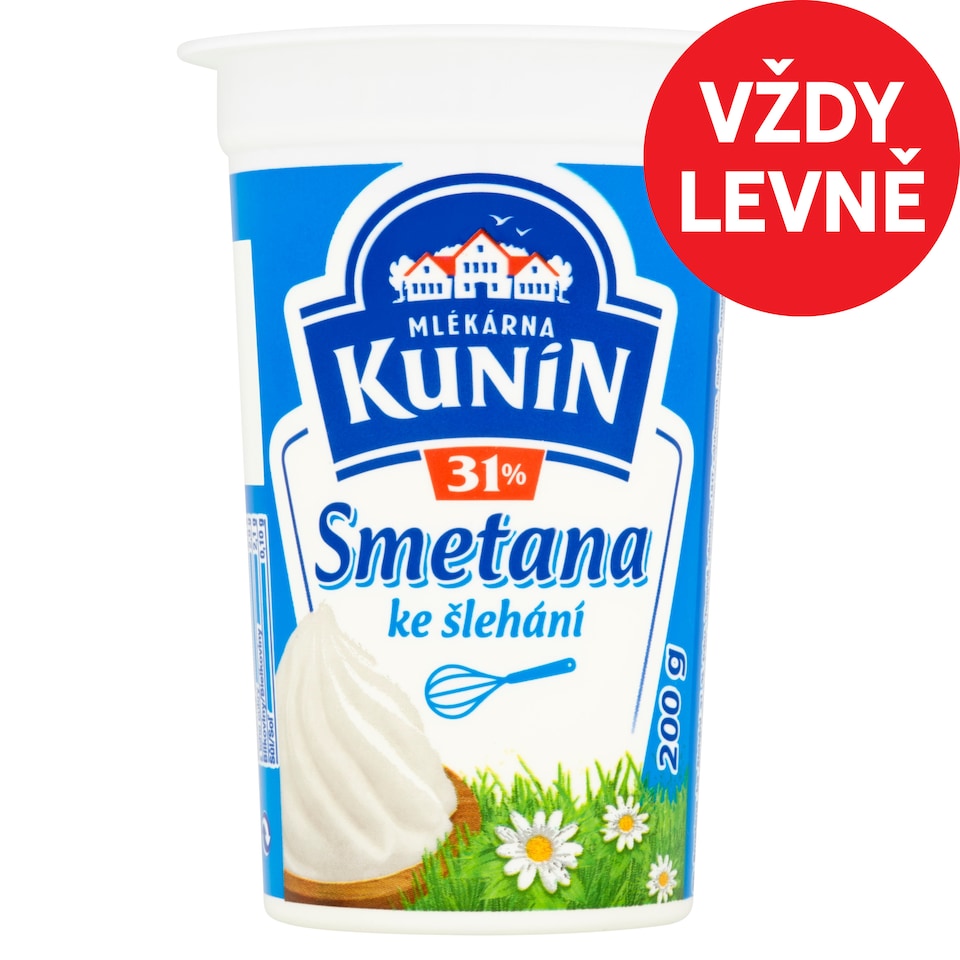 Mlékárna Kunín Smetana ke šlehání 31% 200g