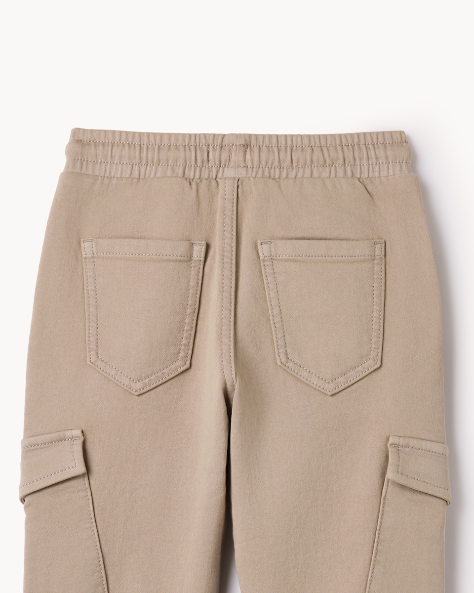 image 1 of F&F Boys Cotton Rich Cargo Joggers in Stone