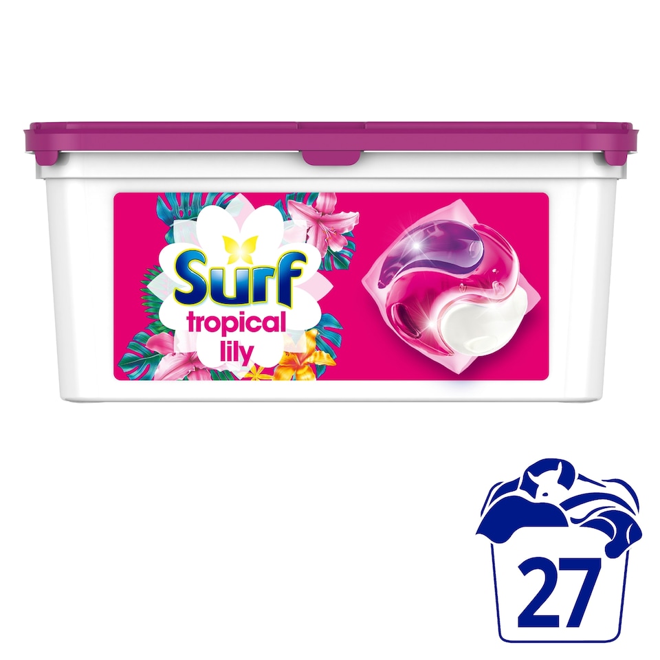 image 1 of Surf 3 In1 Tropical Lily Washing Capsules 27 Washes 467.1g