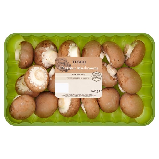Tesco Family Pack Chestnut Mushrooms 525G Tesco Groceries