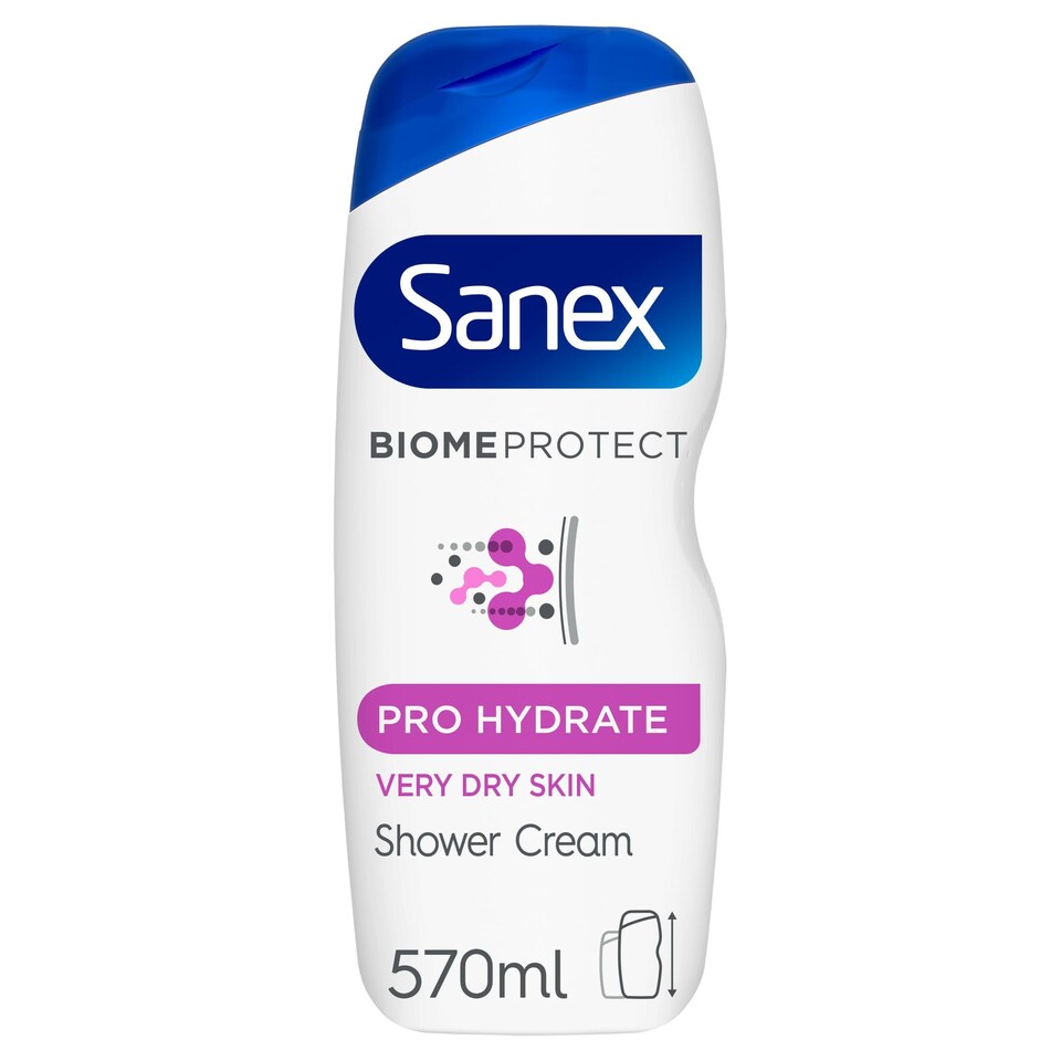 Sanex Expert Skin Health Pro Hydrate Shower Cream 570Ml Tesco Groceries