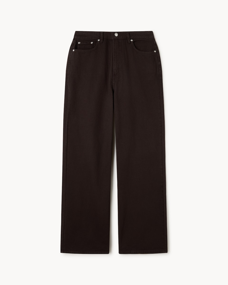 image 1 of F&F High Rise Wide Leg Jeans in Brown