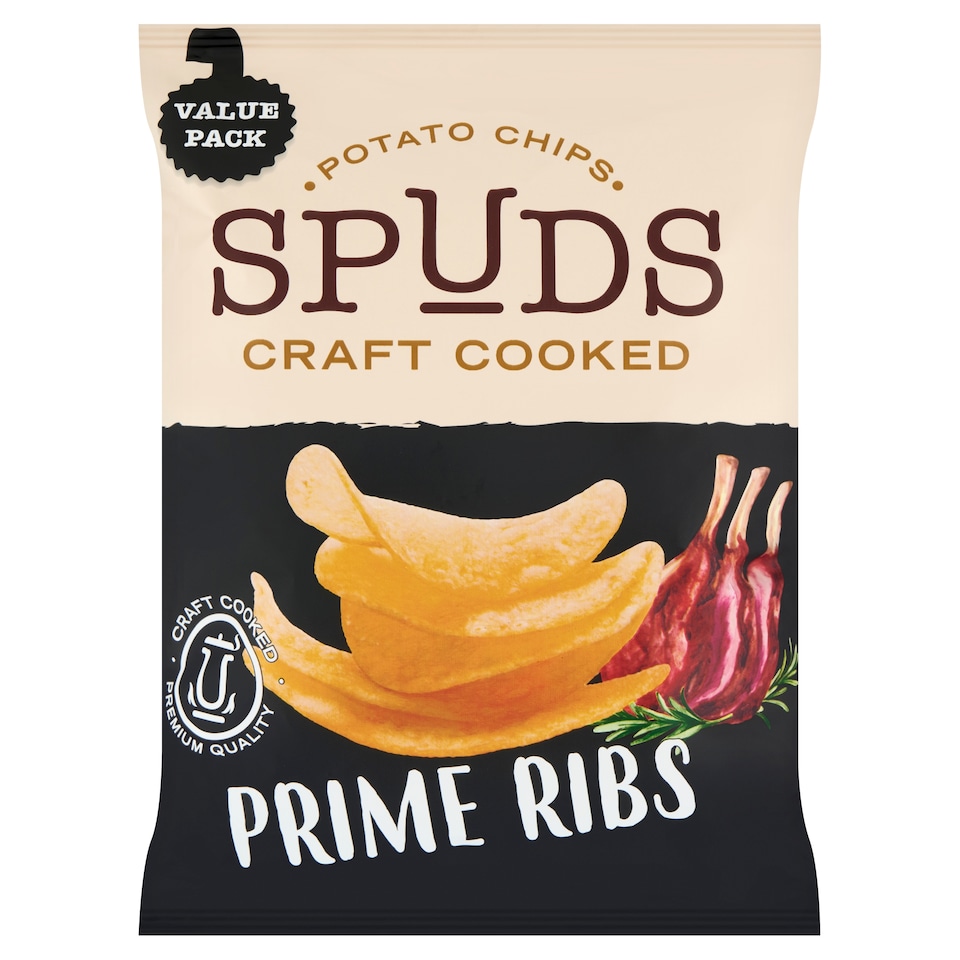 Spuds Prime Ribs sülthús ízű burgonyachips 105 g