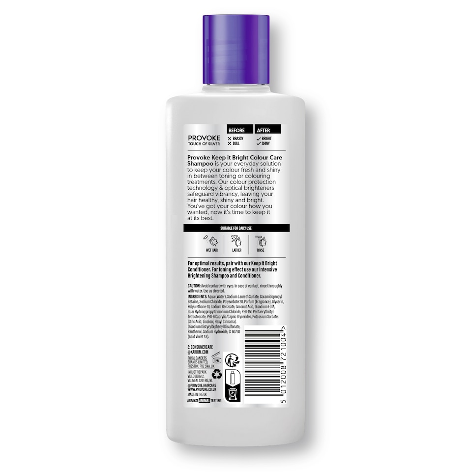 image 1 of Provoke Touch of Silver Keep it Bright Colour Care Shampoo 400ml