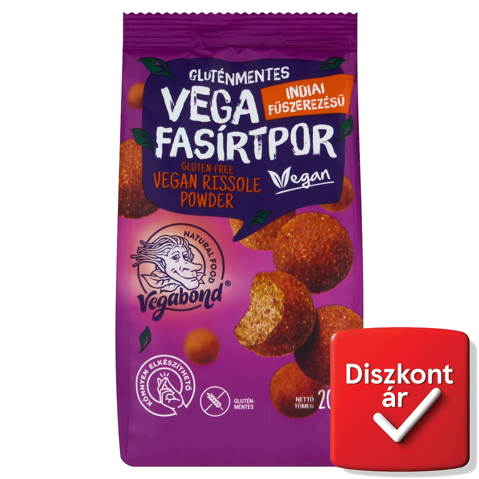 Vegabond gluténmentes vega indiai fűszerezésű fasírtpor 200 g  1. kép