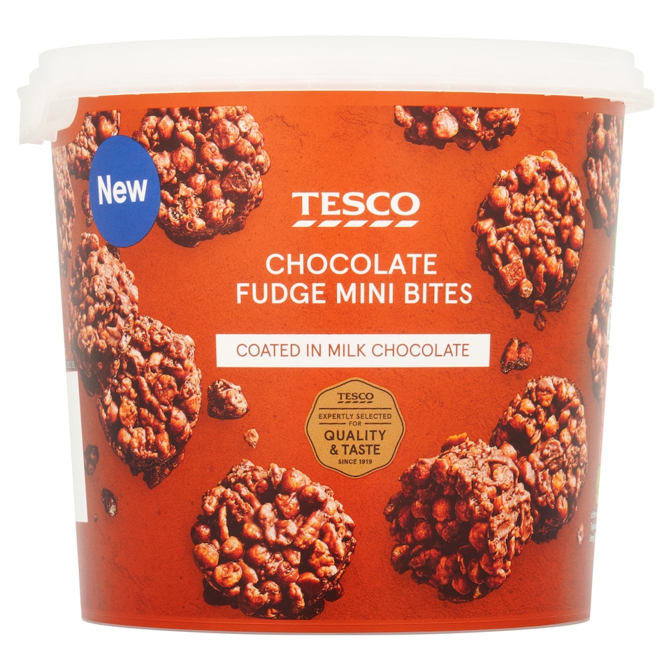 image 1 of Tesco Chocolate Fudge Mini Bites 196g
