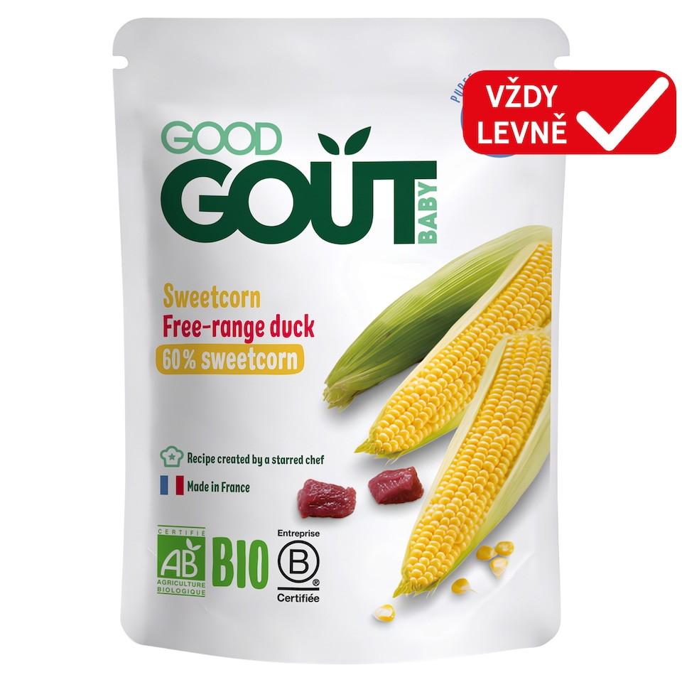 Good Gout Bio kukuřice s kachním masem 190g