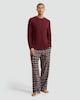 image 1 of F&F Pure Cotton Waffle Top and Check Print Trousers Pyjamas in Multi