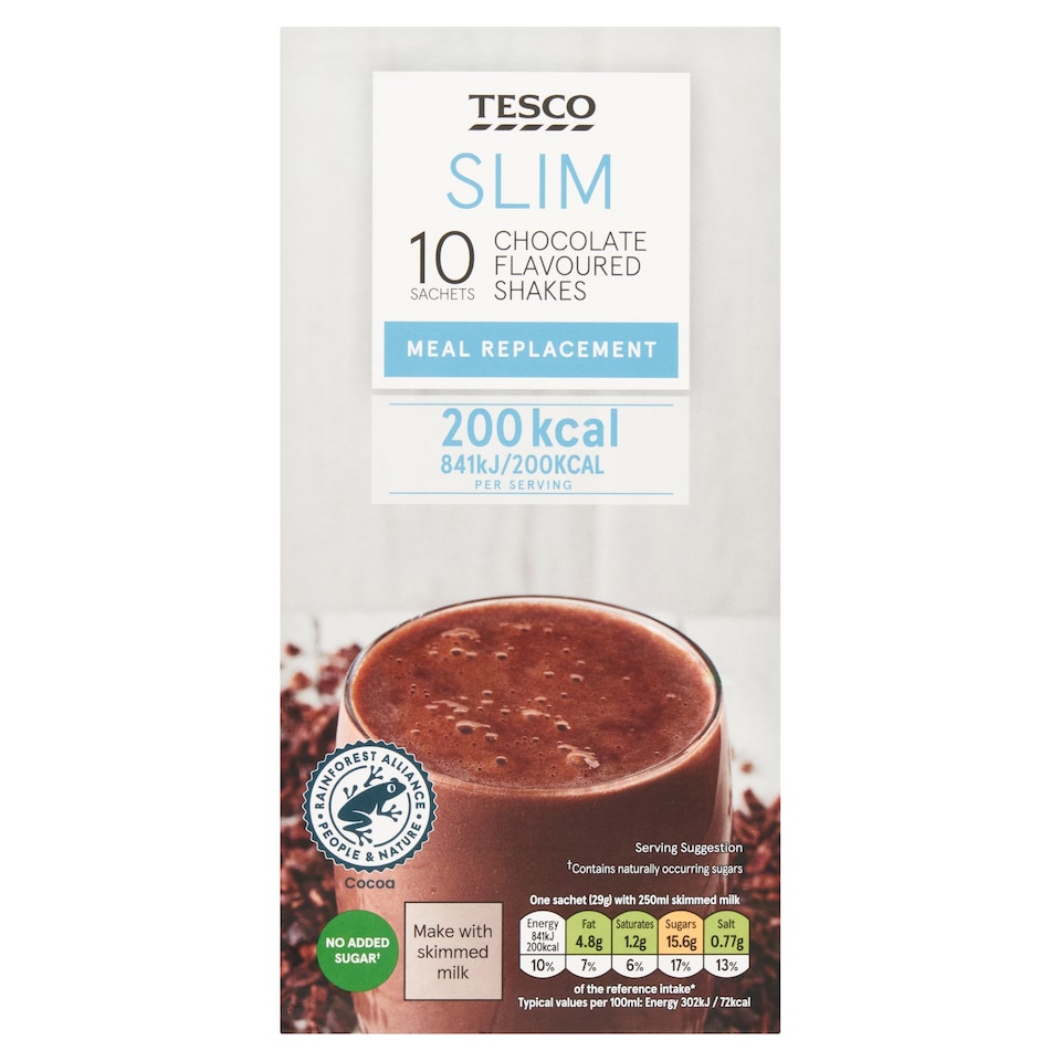 Tesco Slim Chocolate Meal Replacement Shakes 10 x 29g