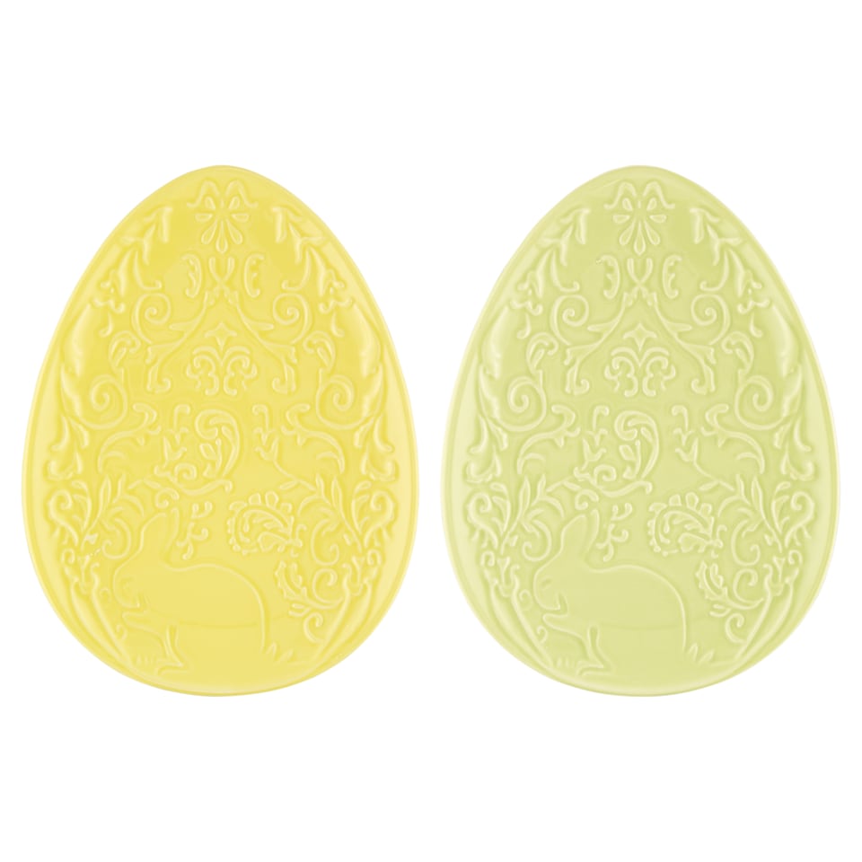 Jumi Keramický talíř ve tvaru velikonočního vajíčka s květinovým motivem 21,5 cm x 16 cm x 2 cm