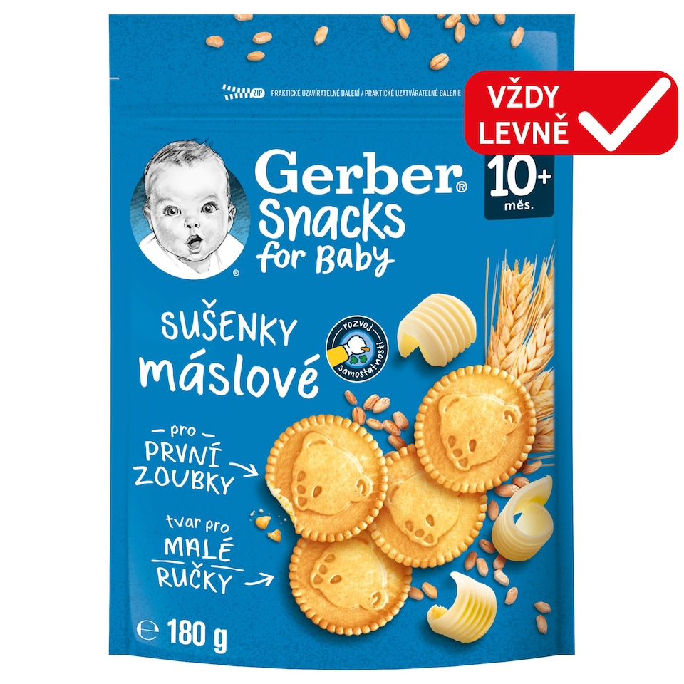GERBER Snacks máslové sušenky 180g