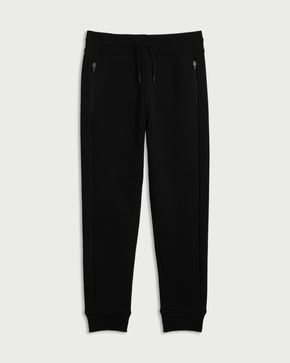image 1 of F&F Boys Cotton Rich Cuffed Joggers in Black