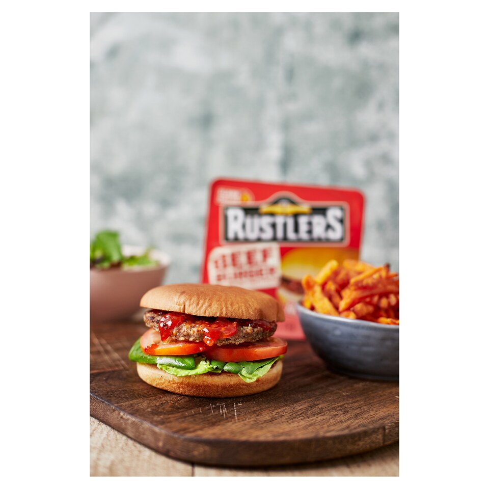 image 1 of Rustlers Flame Grilled Beef Burger 156G