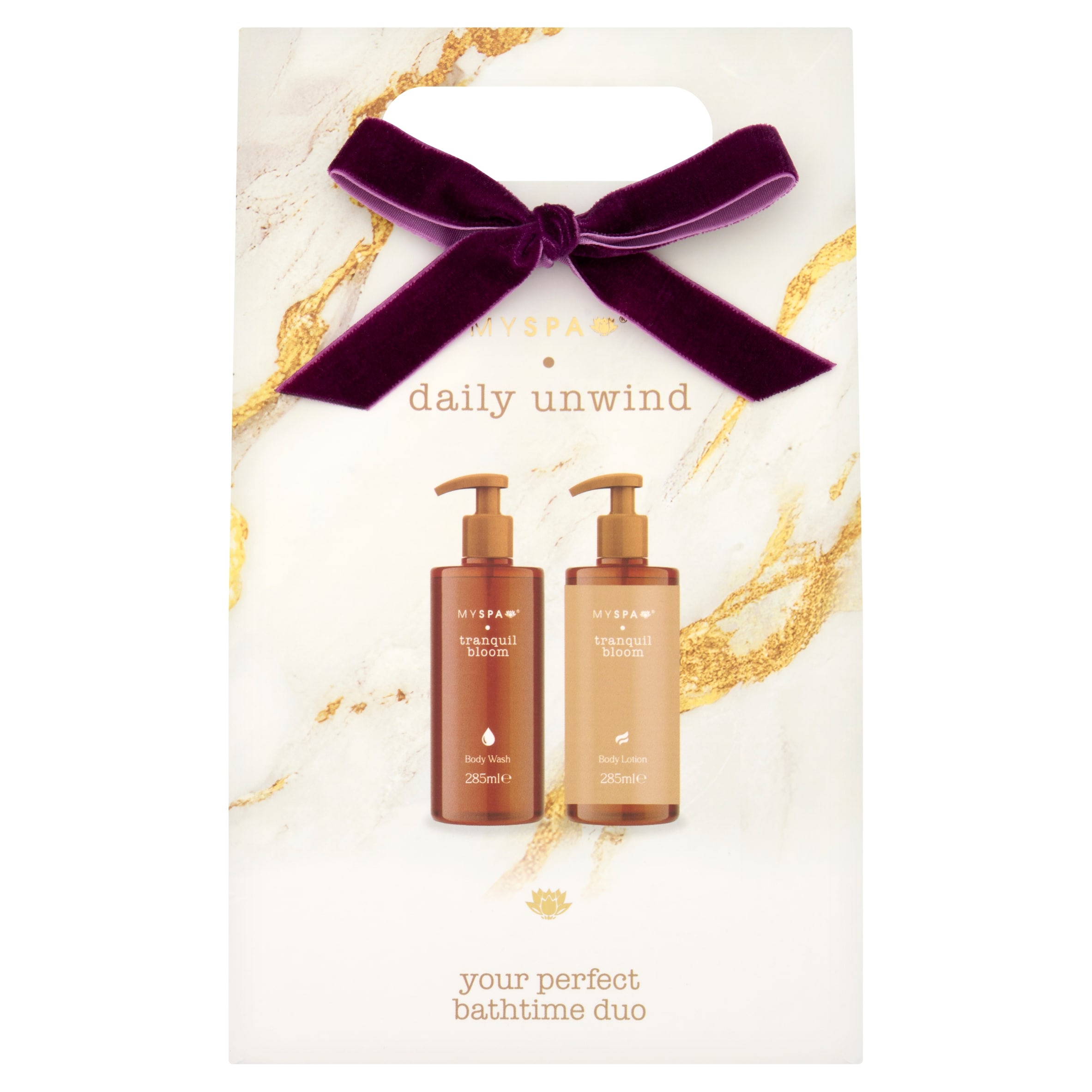 My Spa Daily Unwind Body Wash & Body Lotion.