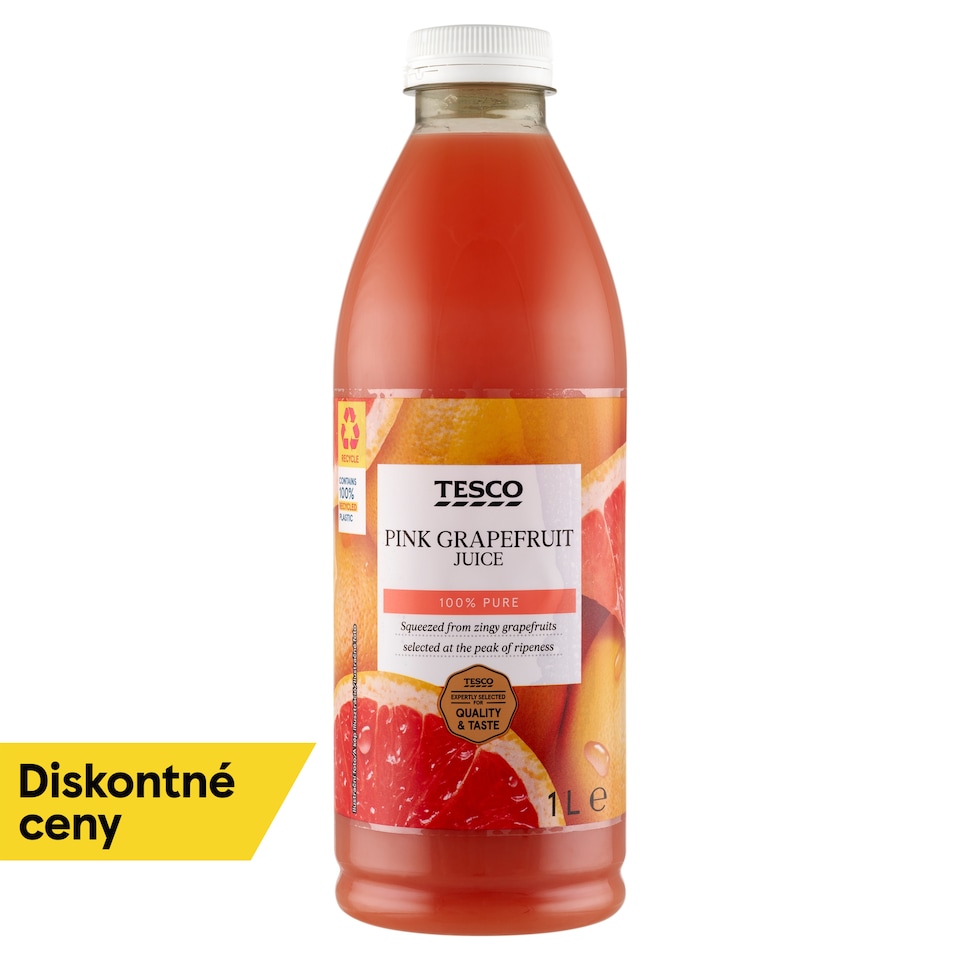 Tesco Šťava z ružového grapefruitu s dužinou 1 l