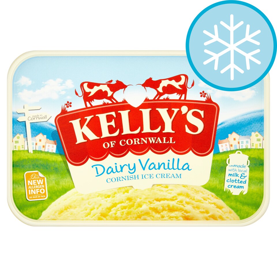 KELLY'S VANILLA CORNISH DAIRY ICE CREAM 1 LTR