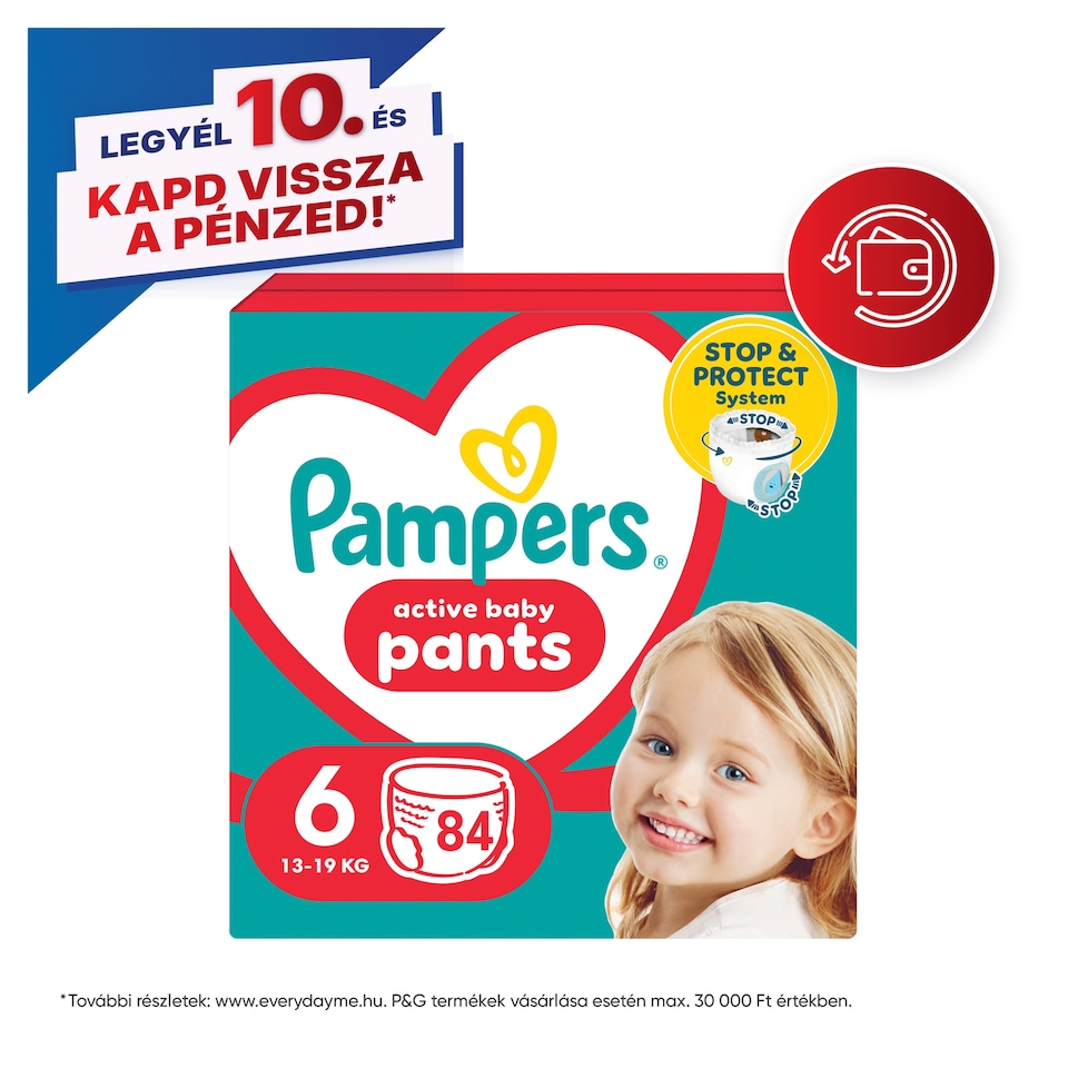Pampers Pants Bugyipelenka, Méret: 6, 84 db pelenka, 14kg-19kg  1. kép
