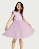 image 2 of F&F Girls Sequin Tulle Dress in Lilac