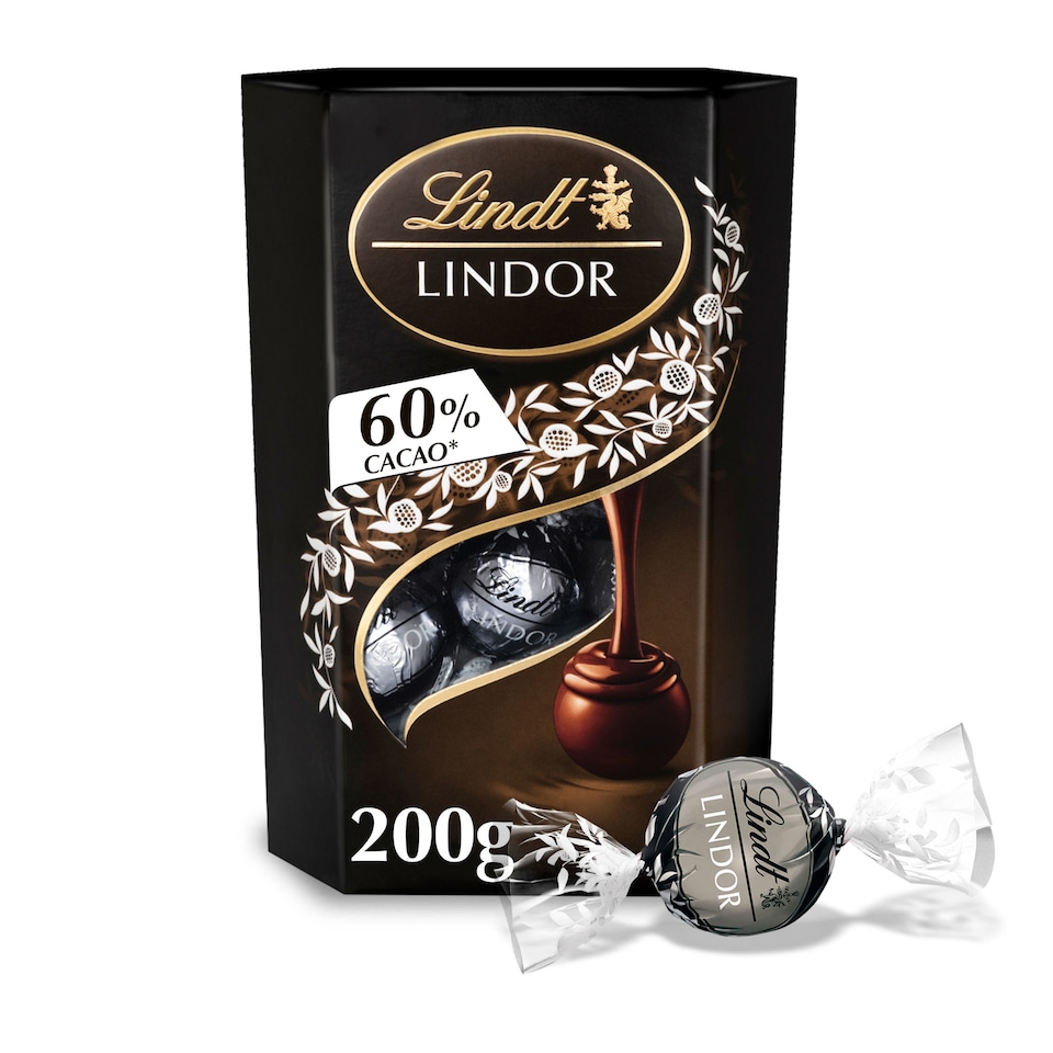 image 1 of Lindt Lindor 60% Dark Chocolate Truffles Carton 200G