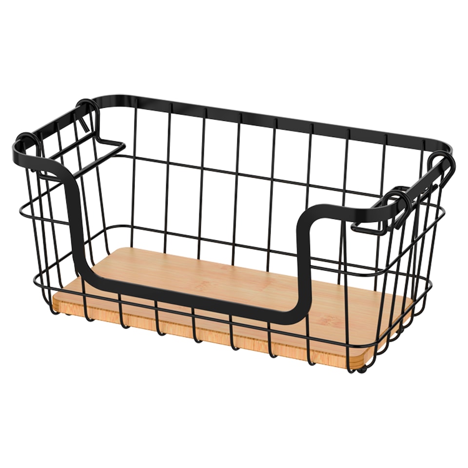 Tesco Wire Stacking Basket Small Black