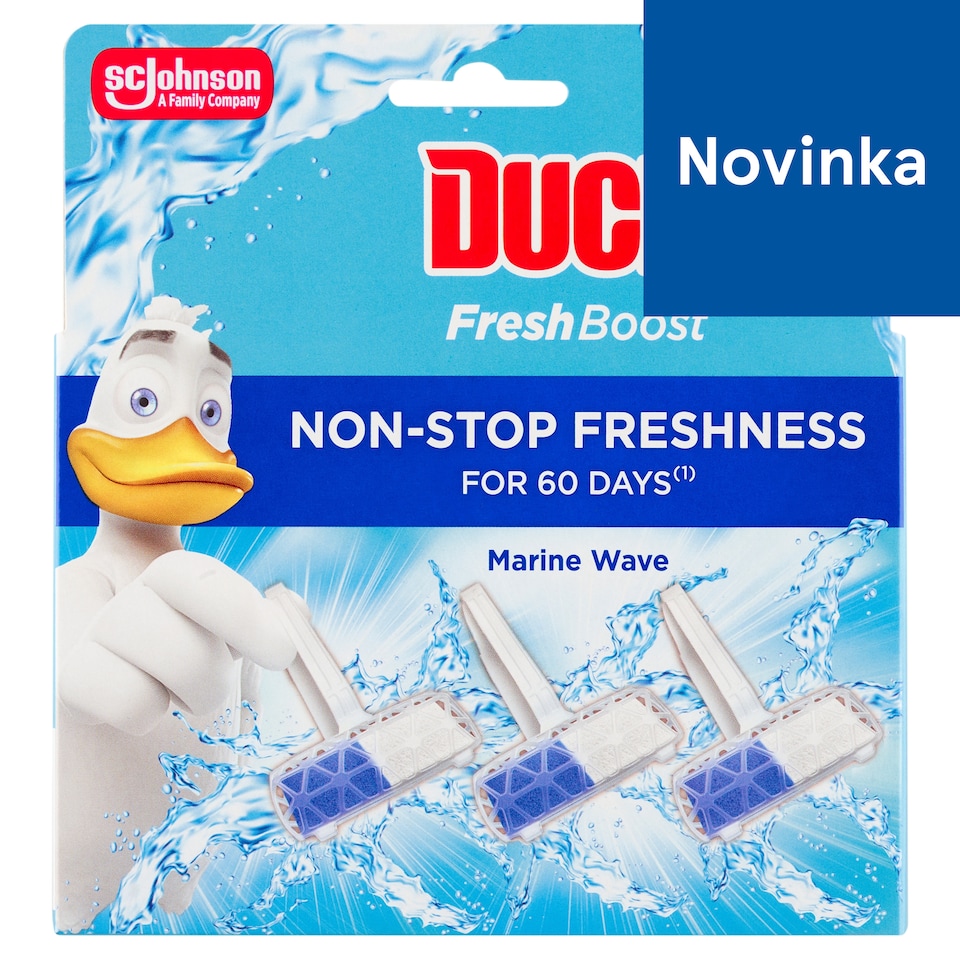 image 1 of Duck Fresh Boost Marine Wave Hanging Toilet Cleaner 3 x 16 g (48 g)