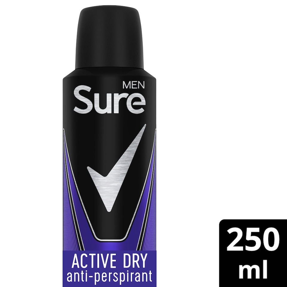 image 1 of Sure Men Active Dry Antiperspirant Deodorant 250Ml
