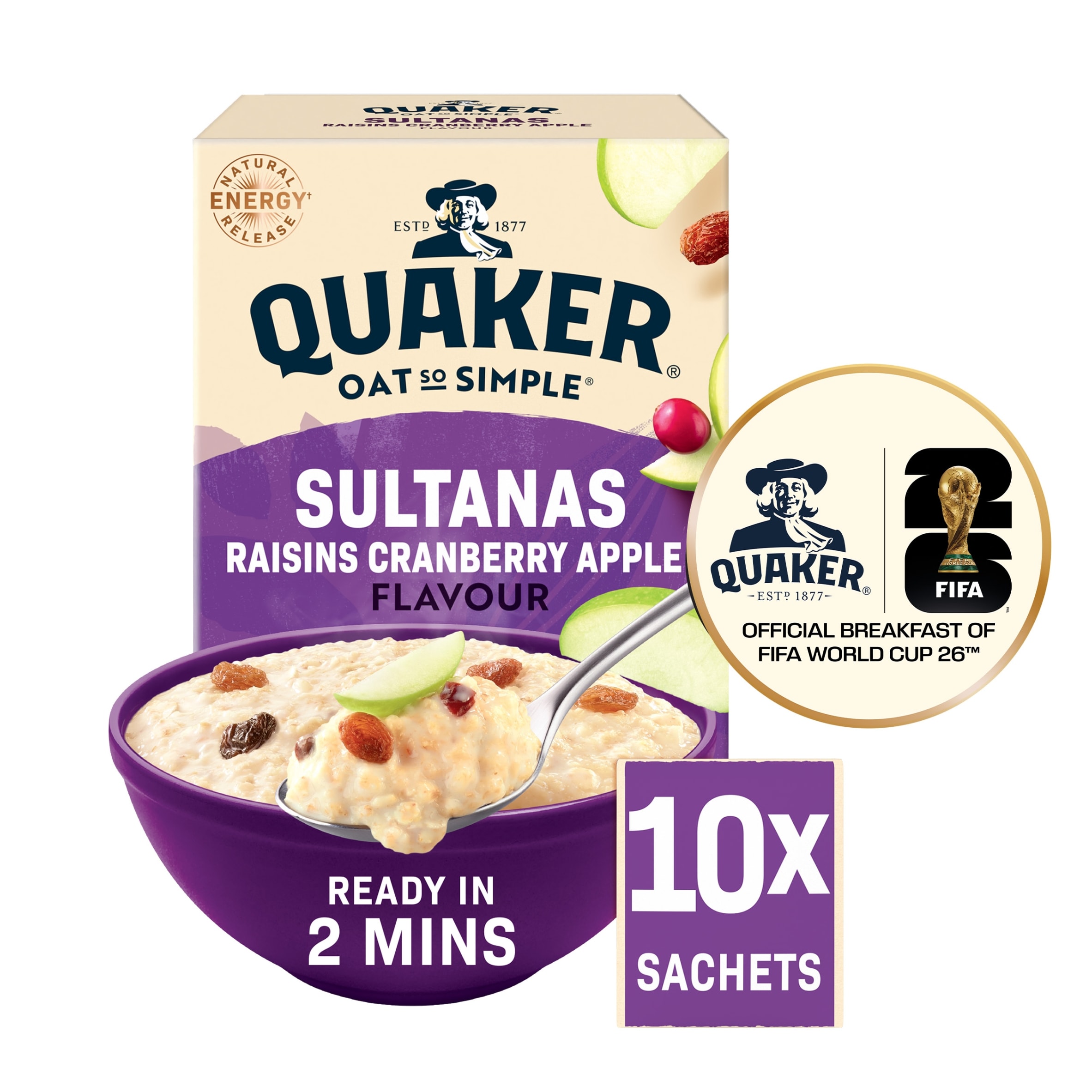 Quaker Oat So Simple Sultana & Raisin Porridge Sachets 10x38.5g