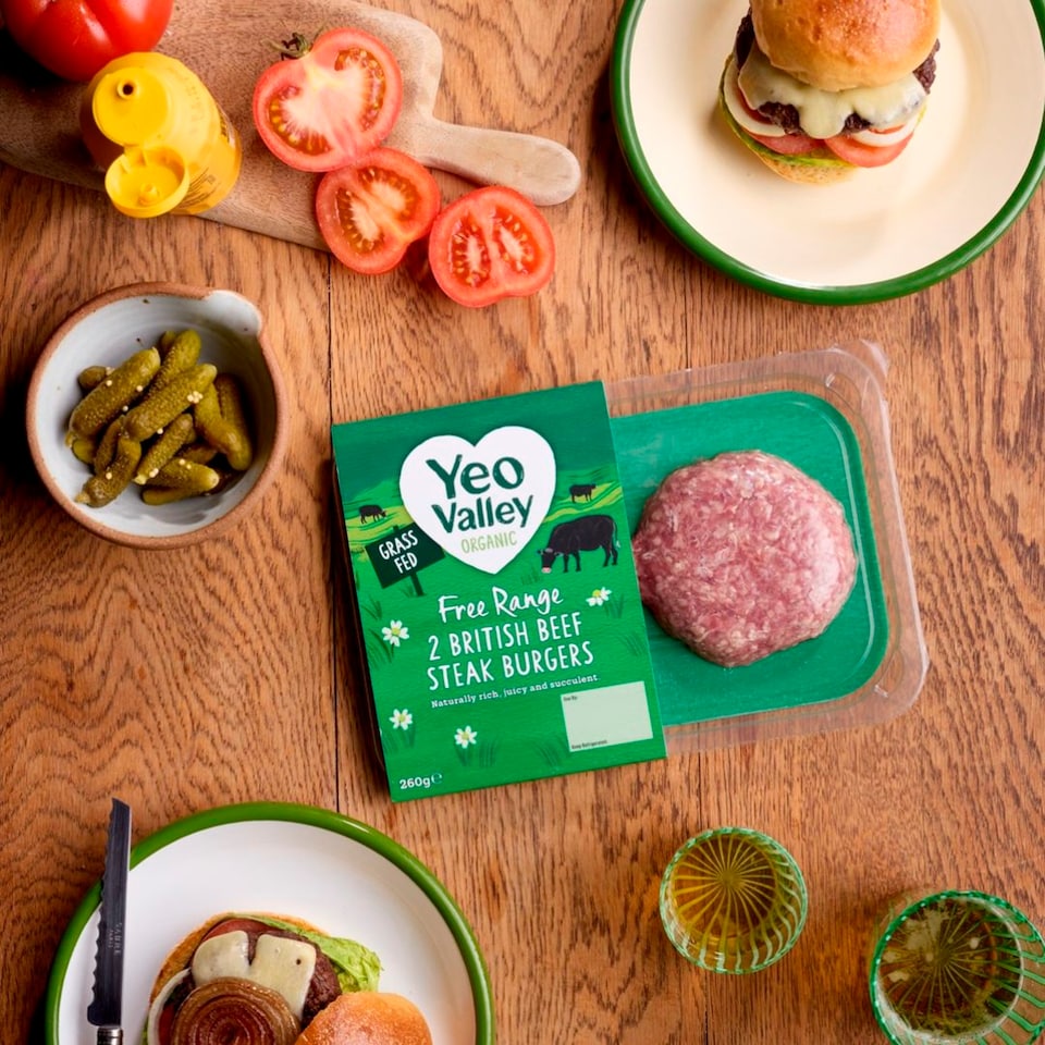 image 1 of Yeo Valley Organic 2 British Beef Steak Burgers 260g