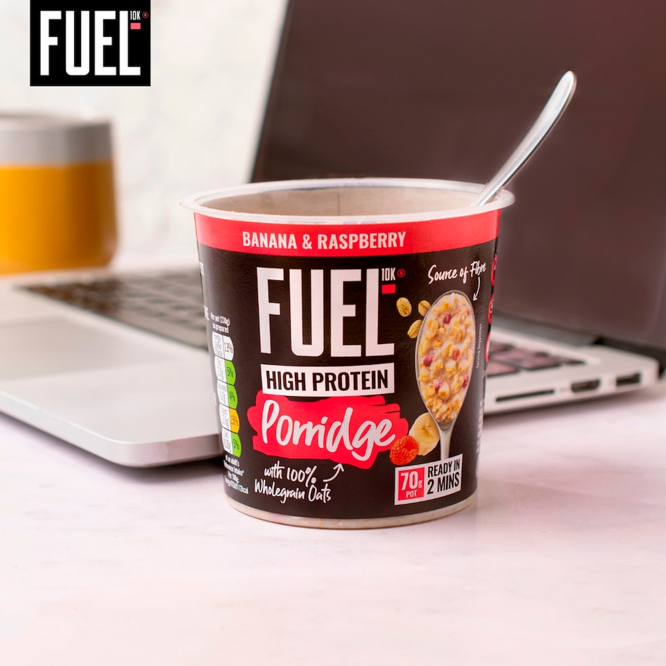 image 1 of FUEL10K Banana & Raspberry Protein Porridge Oat Cereal Pot 70g