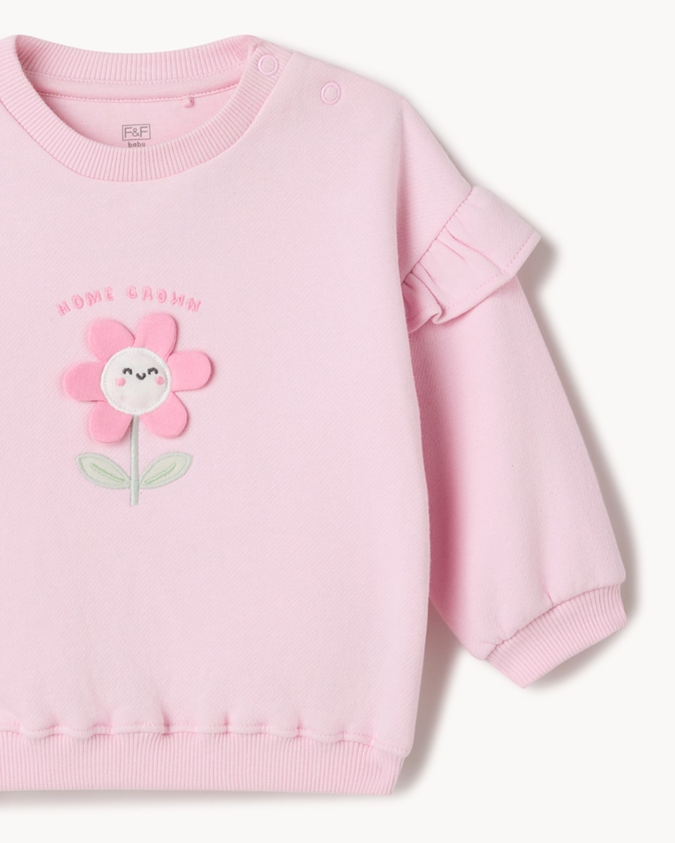image 1 of F&F Baby 2-Piece Cotton Rich Floral Set in Pink