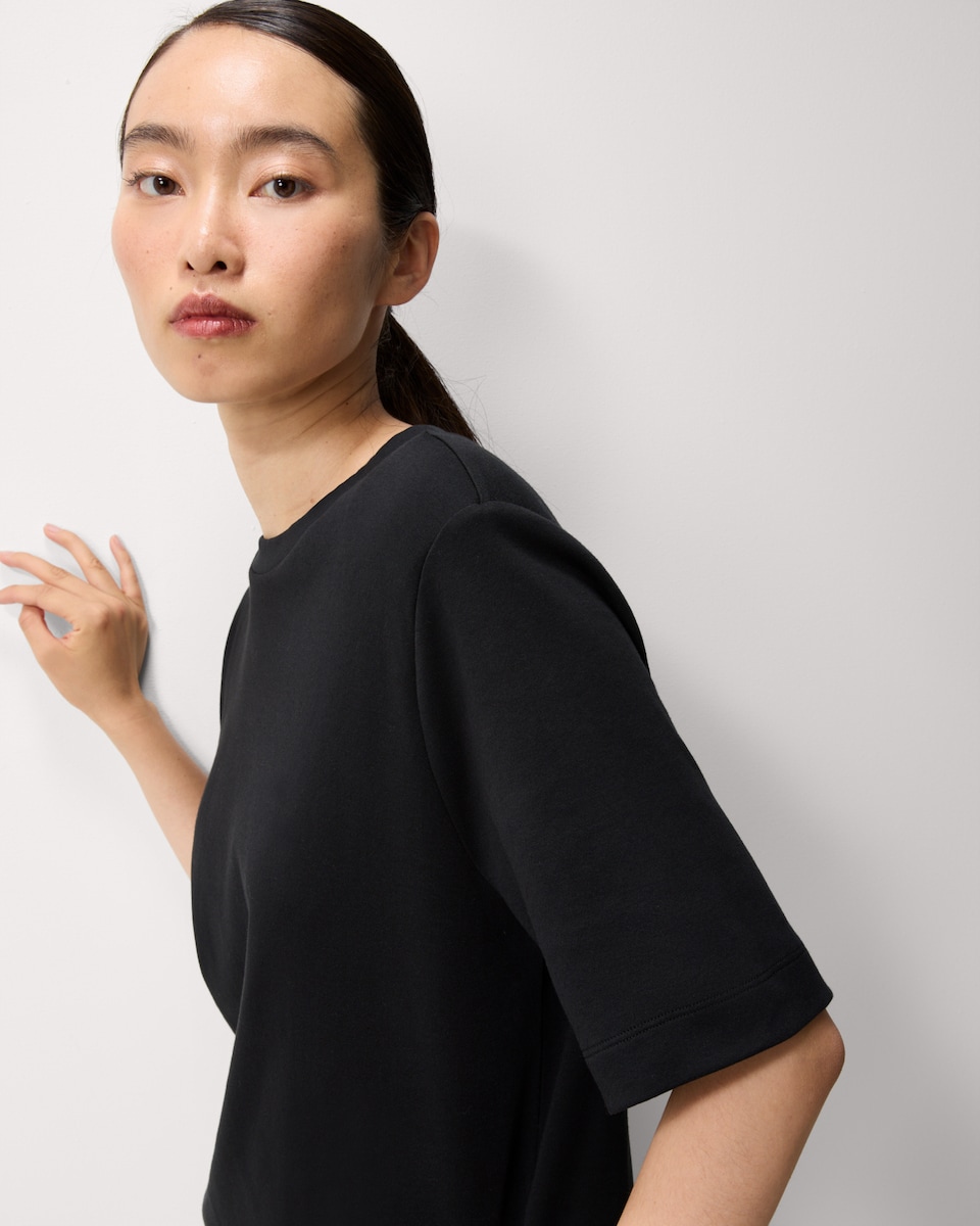 image 1 of F&F Pure Cotton Shoulder Pad T-Shirt in Black