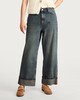 image 3 of F&F Turn Up Hem Wide Leg Jeans in Blue