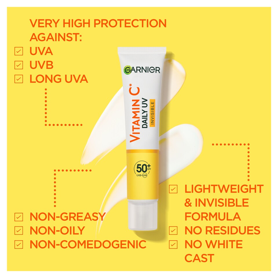 image 1 of Garnier Vitamin C Daily UV Fluid Invisible SPF50 40ml