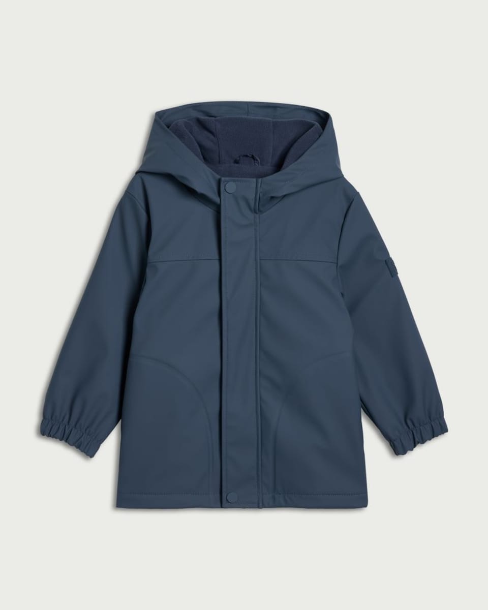 image 1 of F&F Boys Hooded Shower Resistant Raincoat in Blue