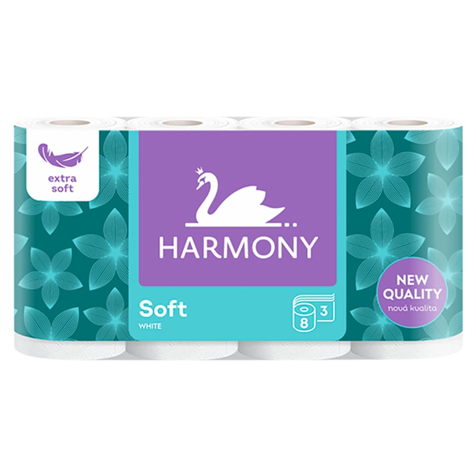 Obrázek 1 pro produkt Harmony Soft White toaletní papír 3 vrstvy 8 ks